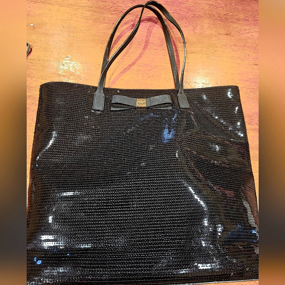 Kate Spade black Sequin tote in Excellent like new condition